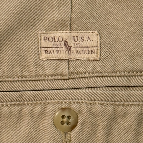 Polo by Ralph Lauren Men's Tan Chinos flat front - Picture 4 of 7